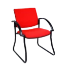 Stax Chair Family - BLK Sled - ARMS
