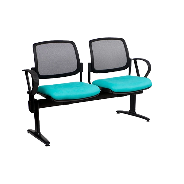 Stax Chair Family - Beam - 2 Seater - Arms - Mesh