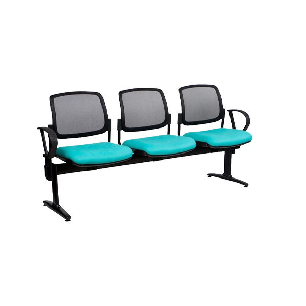 Stax Chair Family - Beam - 3 Seater - Arms - Mesh