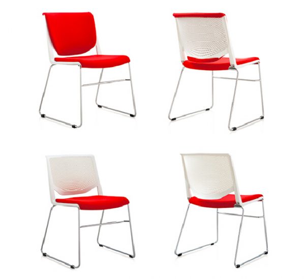 Soni Chair - White - Upholsteredf back and seat