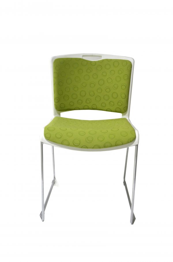 Pixar Visitor Chair - White - Green Pads