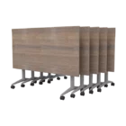 Locus Folding Table - Woodgrain Top - Silver Frame