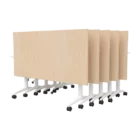 Locus Folding Table - Woodgrain Top - White Frame