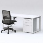 Monico Loop Desk with Workzone Mobile Pedestal