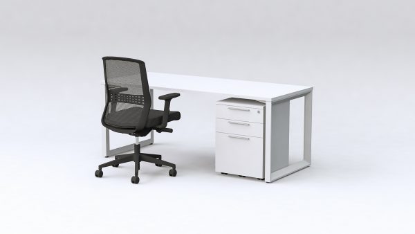 Monico Loop Desk with Workzone Mobile Pedestal