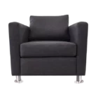 Samal Lounge - One Seater - Charcoal - Front - post legs