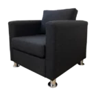 Samal Lounge - One Seater - Charcoal - angled - post legs