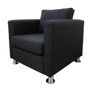 Samal Lounge - One Seater - Charcoal - angled - post legs