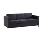 Samal Lounge - Three Seater - Black PU - angled - Frame Legs