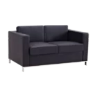 Samal Lounge - Two Seater - Black PU - angled - Frame Legs