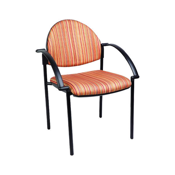 Stax Chair Family - BLK 4 Leg - ARMS - Rounded