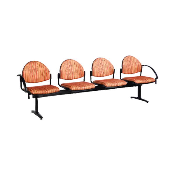 Stax Chair Family - Beam - 4 Seater - Arms - Rounded