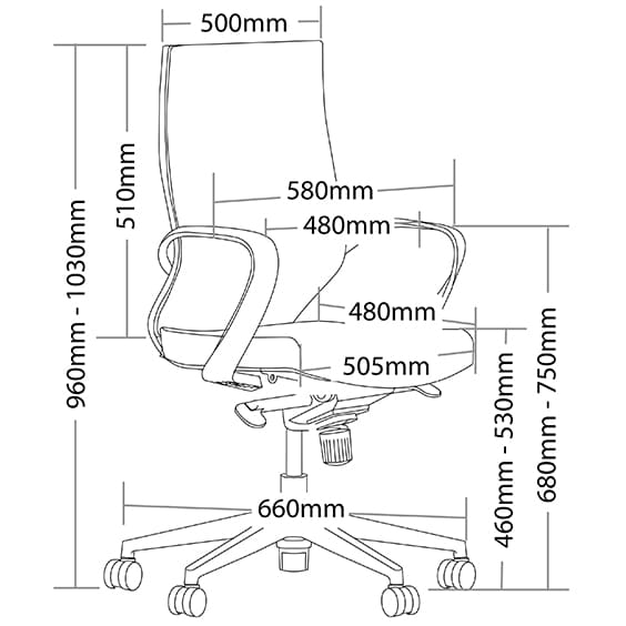 Lala Task Chair Dimensions