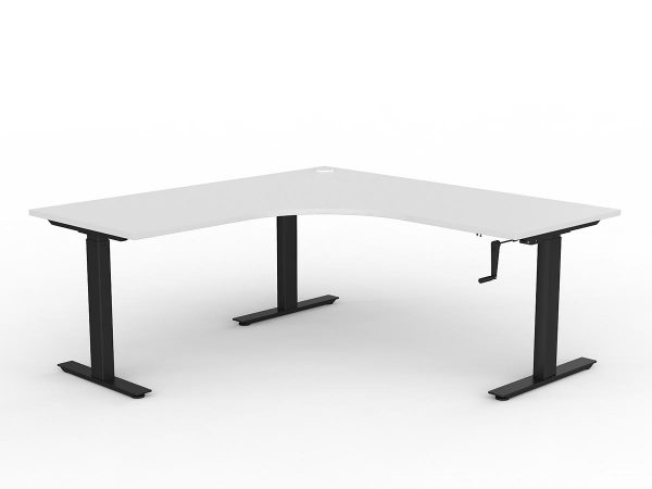 Workzone 90 Degree Desk - White Top/ Black Frame