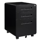 Workzone Workstation Storage - Mobile Pedestal - Black - Round - Angled