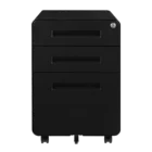 Workzone Workstation Storage - Mobile Pedestal - Black - Round - Front