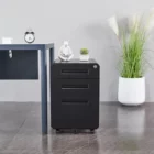 Workzone Workstation Storage - Mobile Pedestal - Black - Round - Scene