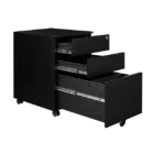 Workzone Workstation Storage - Mobile Pedestal - Black - Square - Open