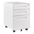 Workzone Workstation Storage - Mobile Pedestal - White - Round - Closed