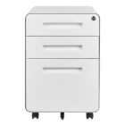 Workzone Workstation Storage - Mobile Pedestal - White - Round - Front
