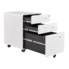 Workzone Workstation Storage - Mobile Pedestal - White - Round - Open