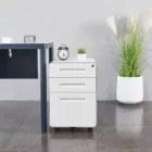 Workzone Workstation Storage - Mobile Pedestal - White - Round - Scene