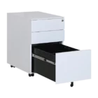 Workzone Workstation Storage - Mobile Pedestal - White - Square - Open