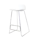Arrow Chair Family - CRM STOOL SLED - WHT