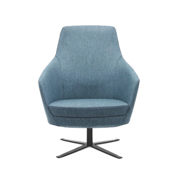 Dalph Express Chair Family - Mini - 4 Star Swivel Base - Custom Blue