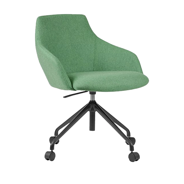Goldy Chair Family - 4 Star - Castors - Green - Angled