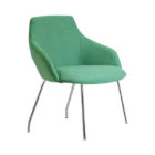 Goldy Chair Family - Metal 4 Leg - Green - Angled