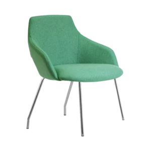 Goldy Chair Family - Metal 4 Leg - Green - Angled