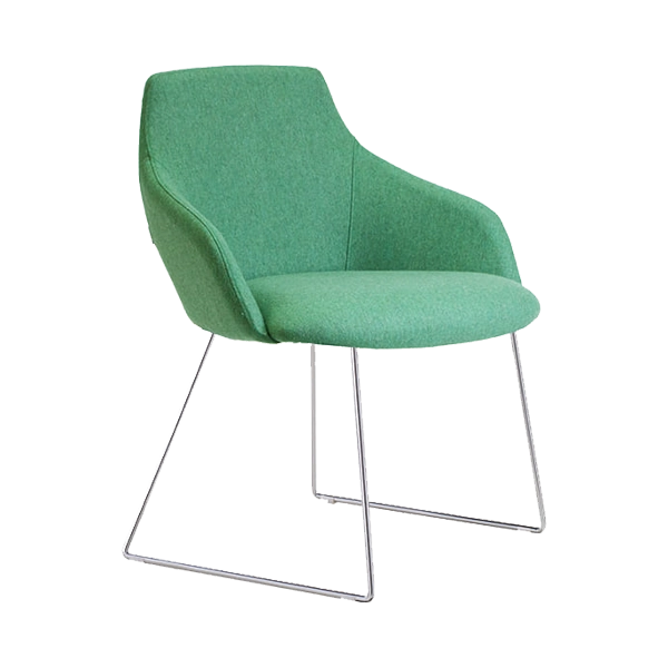 Goldy Chair Family - Sled - Green - Angled