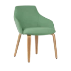 Goldy Chair Family - Timber 4 Leg - Oak - Green - Angled