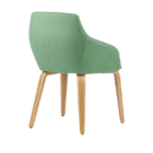 Goldy Chair Family - Timber 4 Leg - Oak - Green - Back Angled