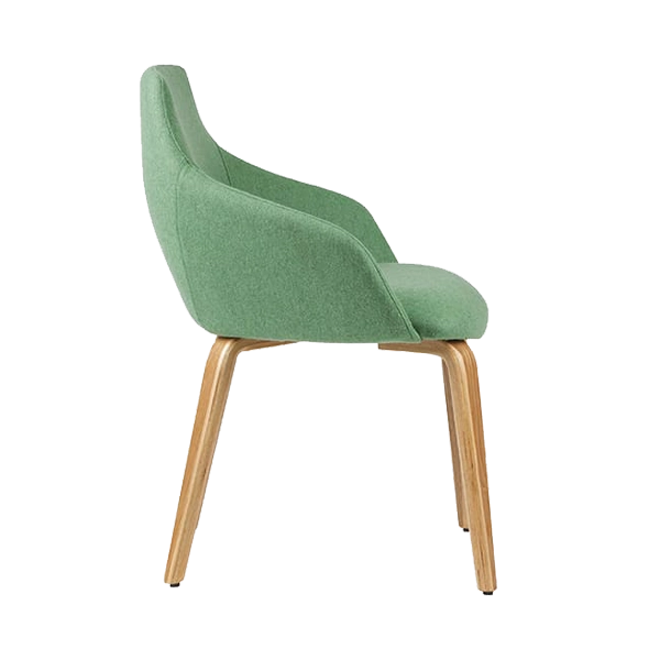 Goldy Chair Family - Timber 4 Leg - Tan - Green - Side