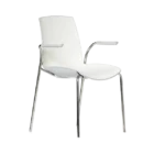 Lola Chair Family - CHM 4 Leg - ARMS - WHT