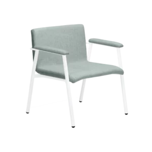 Omni Bariatric Chair - WHT - ARMS - GRN - F ANGLE