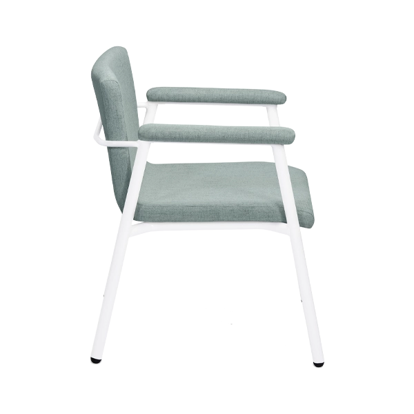 Omni Bariatric Chair - WHT - ARMS - GRN - SIDE