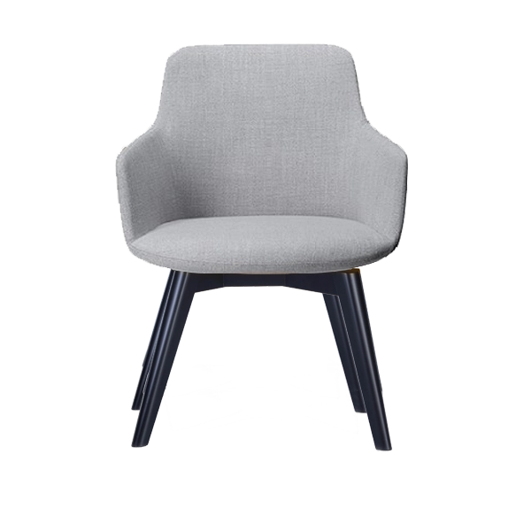 Silver Armchair Family - 4 Timber Leg - Black Stain - Grey