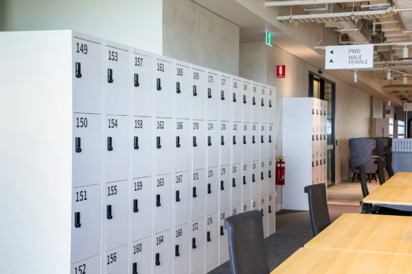 Ventia - Victoria Cross - Open Office Area Ventia - Victoria Cross - Metal PED Lockers with Electronic Lock